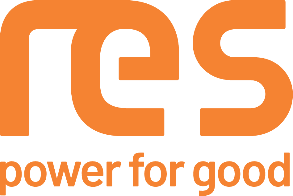 RES Logo with power for good - orange CMYK